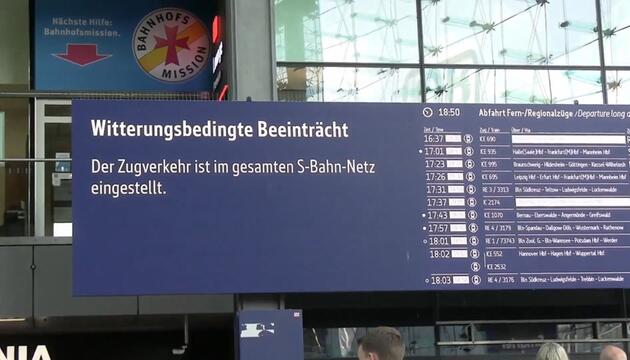 Heftiges Unwetter: Verspätungen und Ausfälle bei Berliner S-Bahn