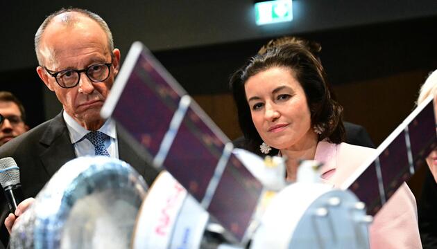 Dorothee Bär (CSU) und Kanzler Merz (CDU) beim Start der Hightech-Agenda