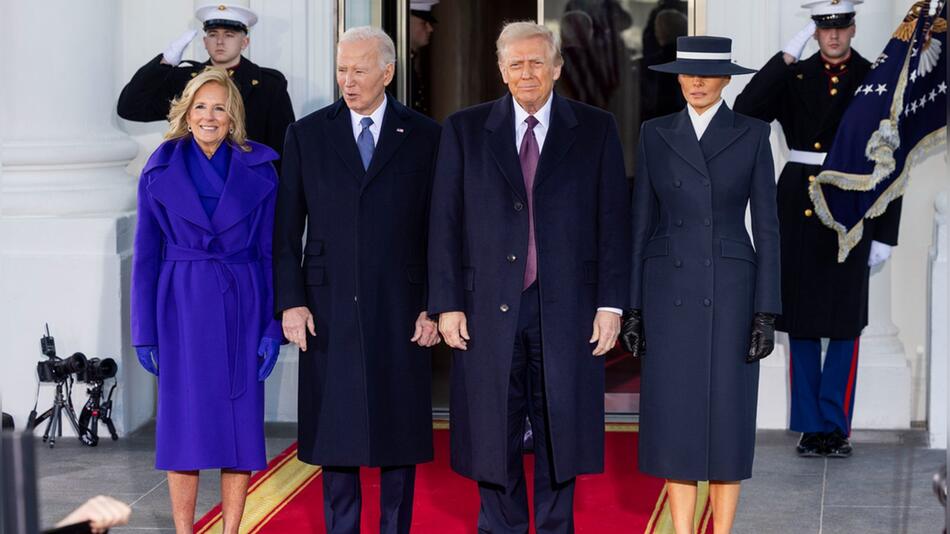 Jill und Joe Biden (l.) mit Donald und Melania Trump am Morgen der Amtseinführung.