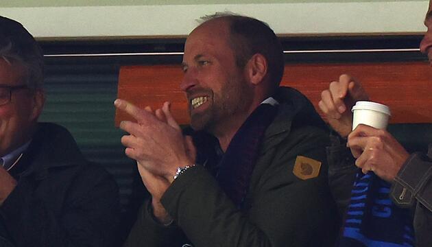 Prinz William beim Champions-League-Sieg von Aston Villa.