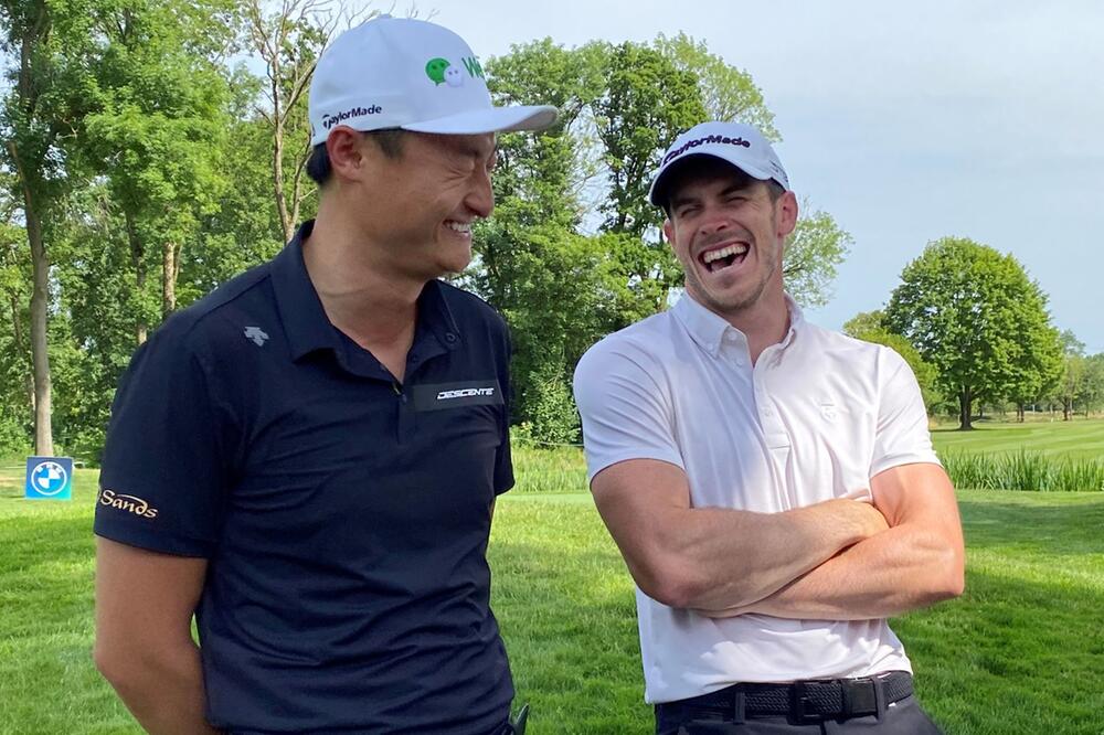 Haotong Li und Gareth Bale beim Golfen
