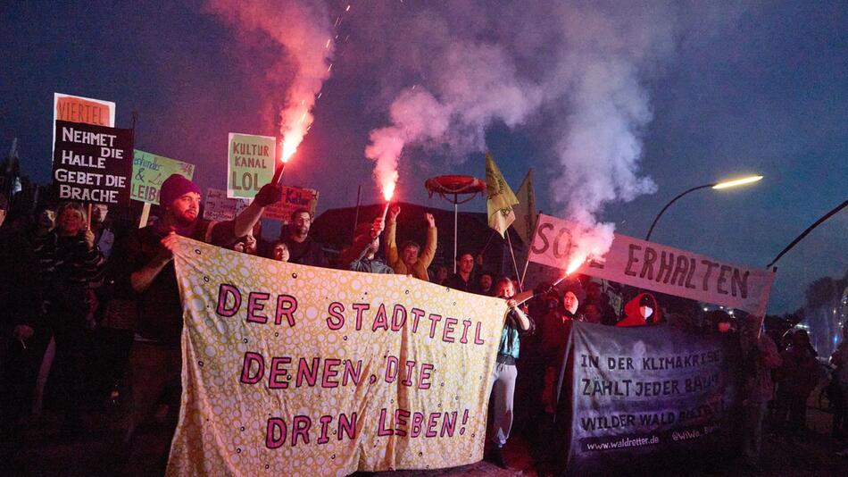 Demonstration gegen den Abriss der Soulkitchen-Halle