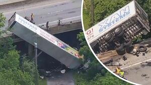 Sattelzug hängt von Brücke: Unfall legt Verkehr in Pennsylvania lahm