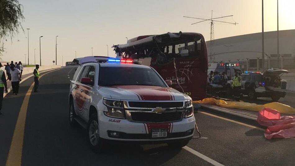 Unfall mit Reisebus in Dubai