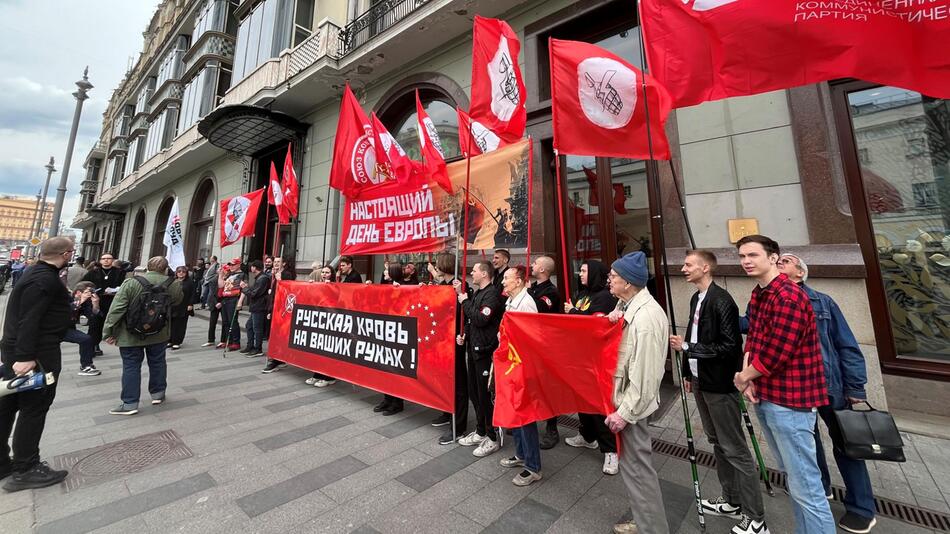 Protest gegen EU-Feier in Moskau