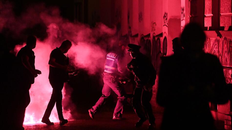 Demonstration nach Räumung von besetztem Haus