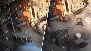 Schock in der Werkstatt: Reifen explodiert direkt vor Werkstatt-Mitarbeiter