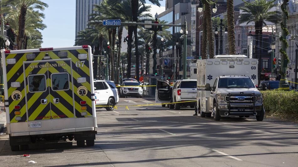 Die Bourbon Street in New Orleans wurde von der Polizei abgesperrt.