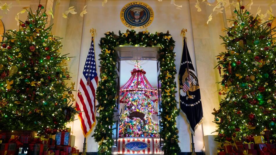 Weißes Haus in Washington weihnachtlich geschmückt