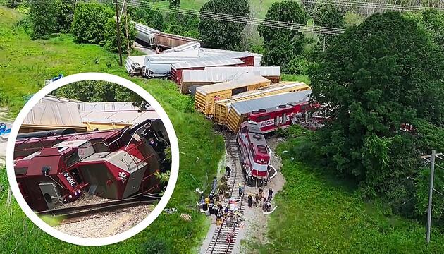 19 Waggons entgleist – Tausende Liter Diesel laufen bei Zugunglück in Wisconsin aus