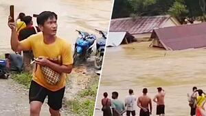 Flutkatastrophe in Indonesien: Wassermassen reißen Häuser mit