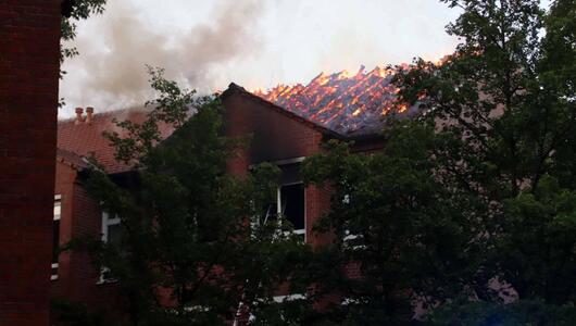 Dachstuhlbrand in Krankenhaus in Ludwigslust