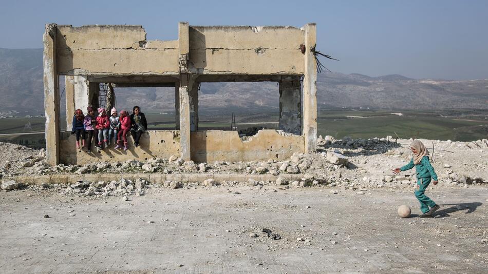 Beschädigte Schule in Syrien