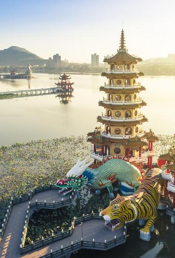 Lotus Pond's Dragon and Tiger Pagodas