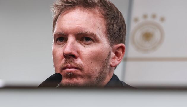 Julian Nagelsmann stellt sich im März 2023 den Fragen der Presse.
