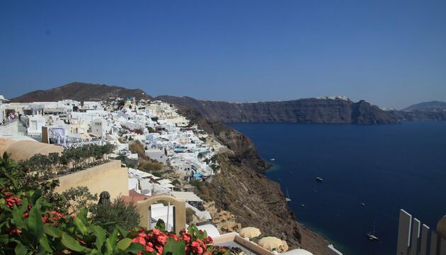 Blick auf Santorini