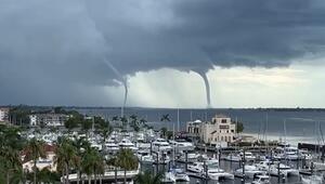 Zwei Wasserhosen gleichzeitig: Seltenes Naturphänomen vor der Küste Floridas