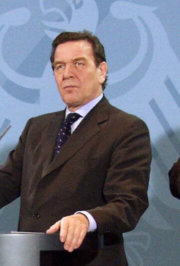 US-Außenminister Colin Powell, Gerhard Schröder, Joschka Fischer