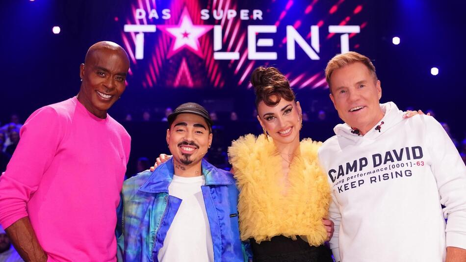 Bruce Darnell, Tony Bauer, Ekaterina Leonova und Dieter Bohlen (v.l.n.r.) haben ihr ...