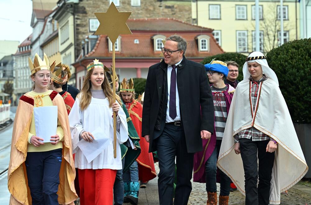 Thüringens Ministerpräsident empfängt die Sternsinger