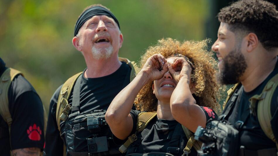 Boris Becker und Mel B in der Netflix-Serie "Bear Hunt - Die Promi-Jagd".