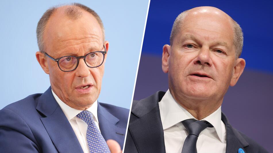 Bildkombo Friedrich Merz und Olaf Scholz