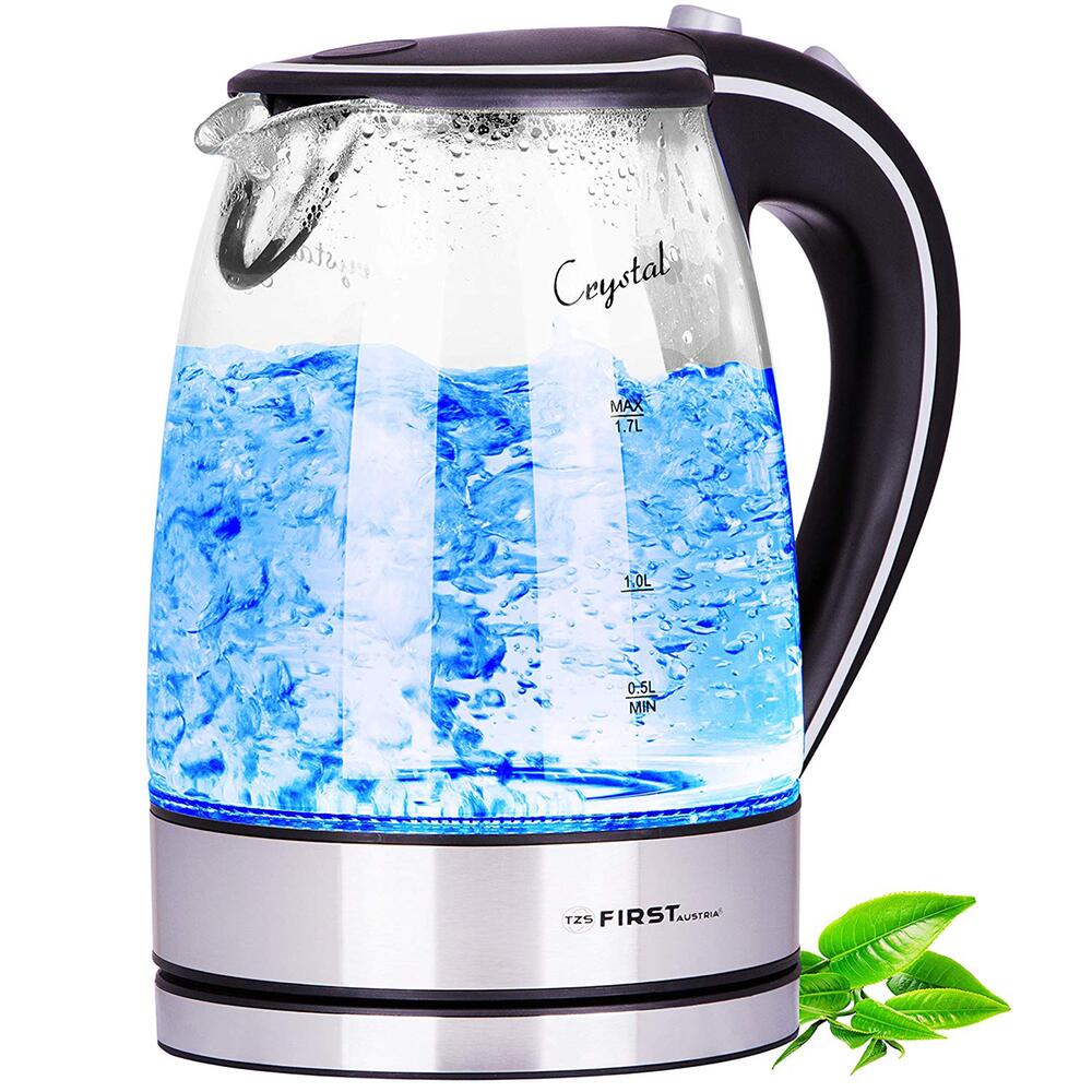 electric kettle, glass, stainless steel, harmless, without plastic, bpa, healthy, bosch, wmf