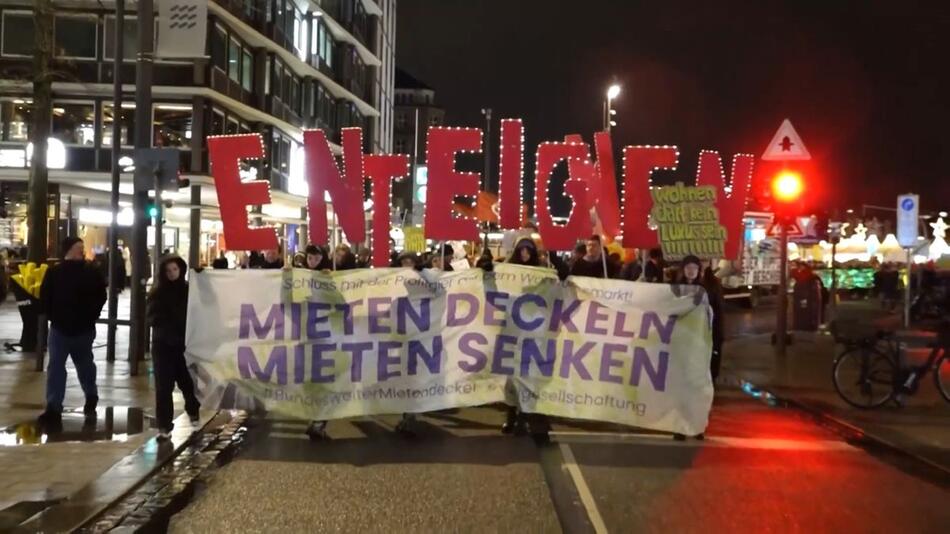 Wohnungsgipfel: Demo in Hamburg fordert bezahlbaren Wohnraum