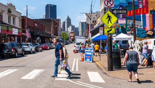 In der Innenstadt von Pittsburgh