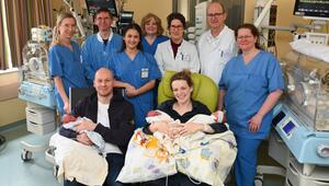 Eineiige Drillinge am Krankenhaus in Bielefeld