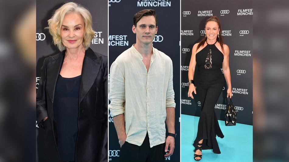 Filmfest München 2024: Jessica Lange (l.), Rick Okon und Christine Neubauer liefen mit vielen ...