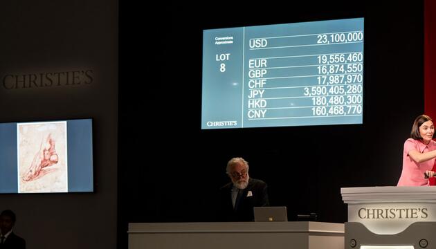 Auktion bei Christie's von Zeichnung Michelangelos