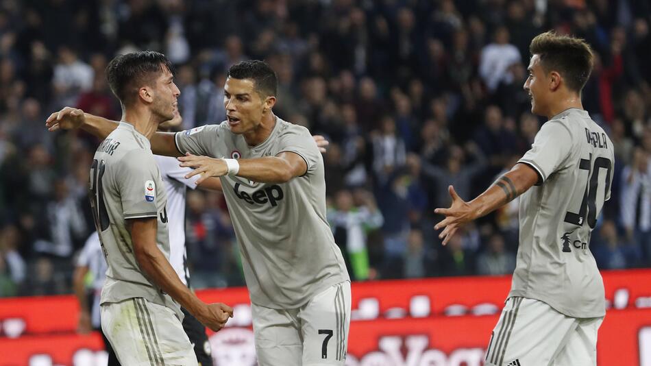 Juventus Turin - Udinese Calcio, Rodrigo Betancur, Cristiano Ronaldo, Paulo Dybala