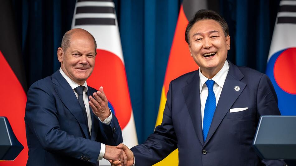 Kanzler Scholz und Südkoreas Präsident Yoon