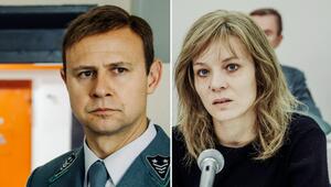 Moritz Führmann und Lilith Stangenberg als Vollzugsbeamten Horst Bubeck und Gudrun Ensslin im ...