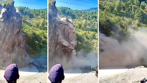 Berg kracht auf Straße: Felsbrocken lösen in Indien gewaltigen Erdrutsch aus