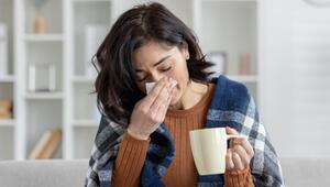 Kranke Frau im Bett. 