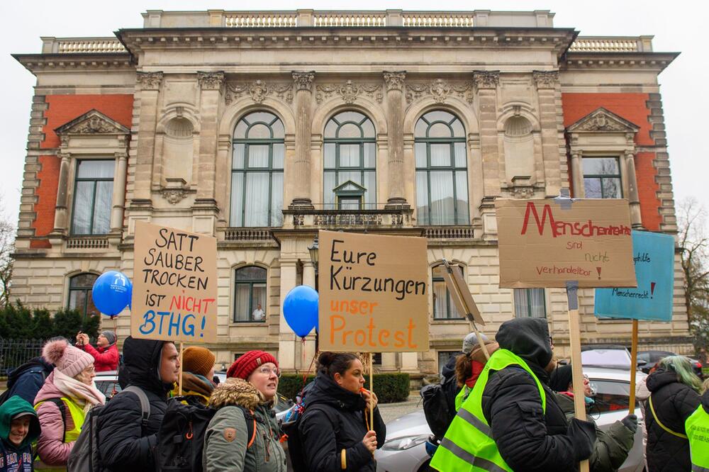 Protest gegen Sozialabbau in der Behindertenhilfe