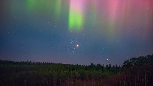 Mars, Bienenstock-Sternhaufen und Polarlichter, Lansjärv 