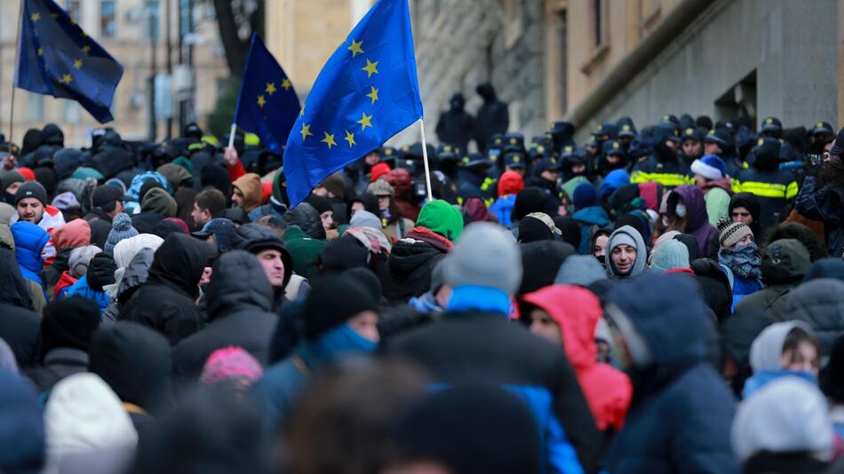 Unterstützung für Protestierende in Georgien