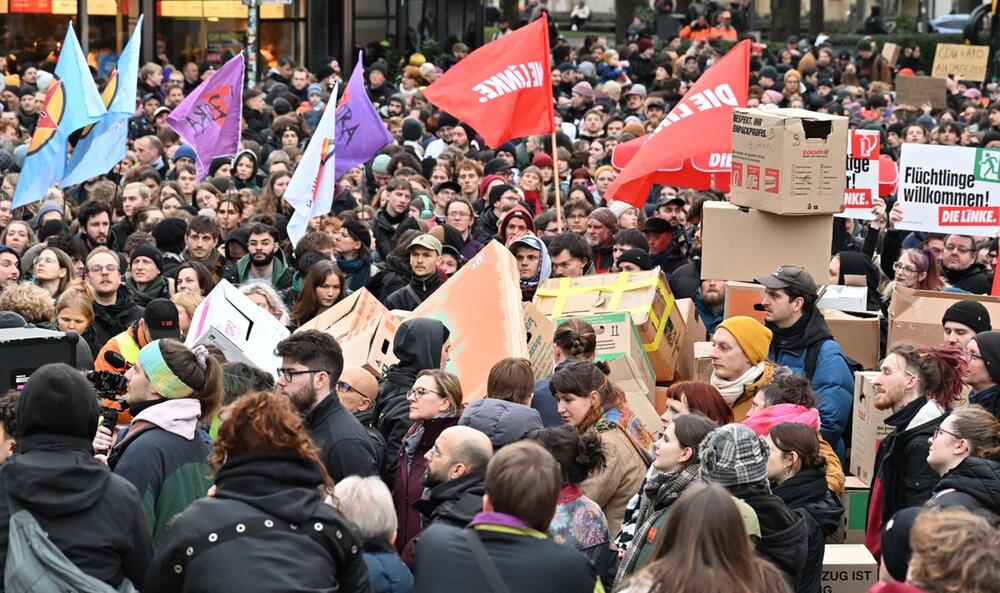 Demonstration zur Migrationspolitik – Leipzig