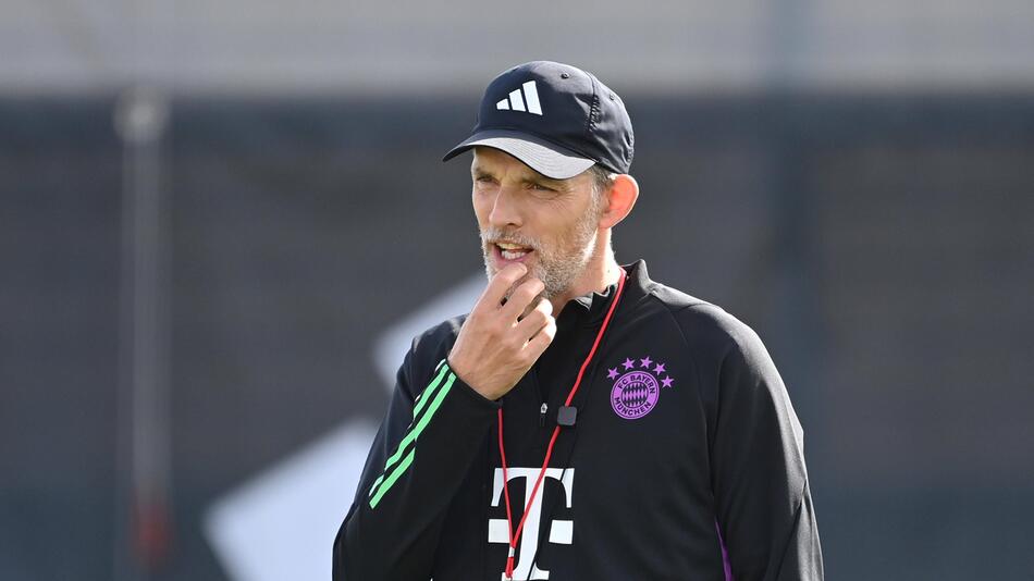 Bayern Münchens Trainer Thomas Tuchel auf dem Trainingsgelände an der Säbener Straße