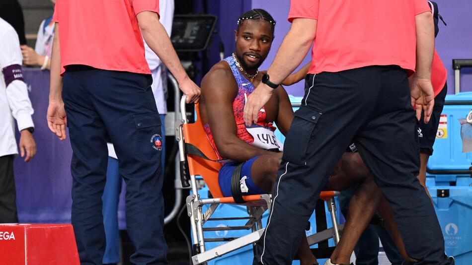 Noah Lyles war nach dem Lauf über 200 Meter sichtlich angeschlagen