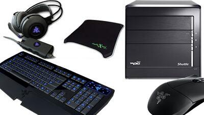 Unser Testsystem mit Equipment von Shuttle und Razer