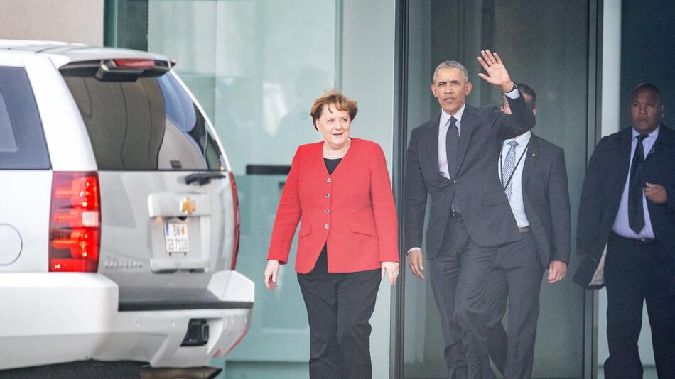 Barack Obama bei Kanzlerin Merkel