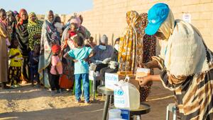 Sammelstelle von UNICEF für Binnenvertriebene im Sudan