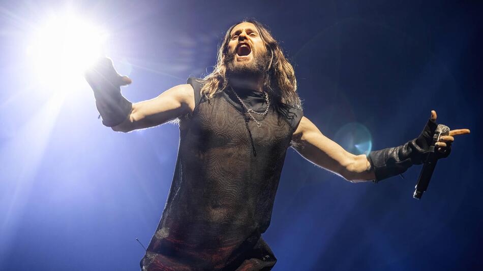 Thirty-Seconds-to-Mars-Frontmann Jared Leto vor wenigen Tagen bei einem Konzert in Oslo.