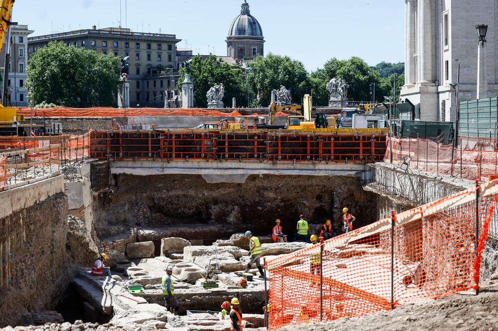 Ausgrabungen an der Piazza Pia in Rom