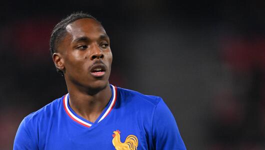 Mathys Tel stürmt bei den Franzosen im Halbfinale der U21-EM gegen Deutschland von Anfang an.