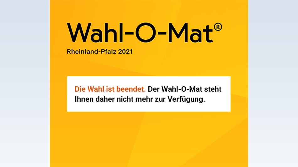 Die Wahl in Rheinland-Pfalz 2021 ist beendet.